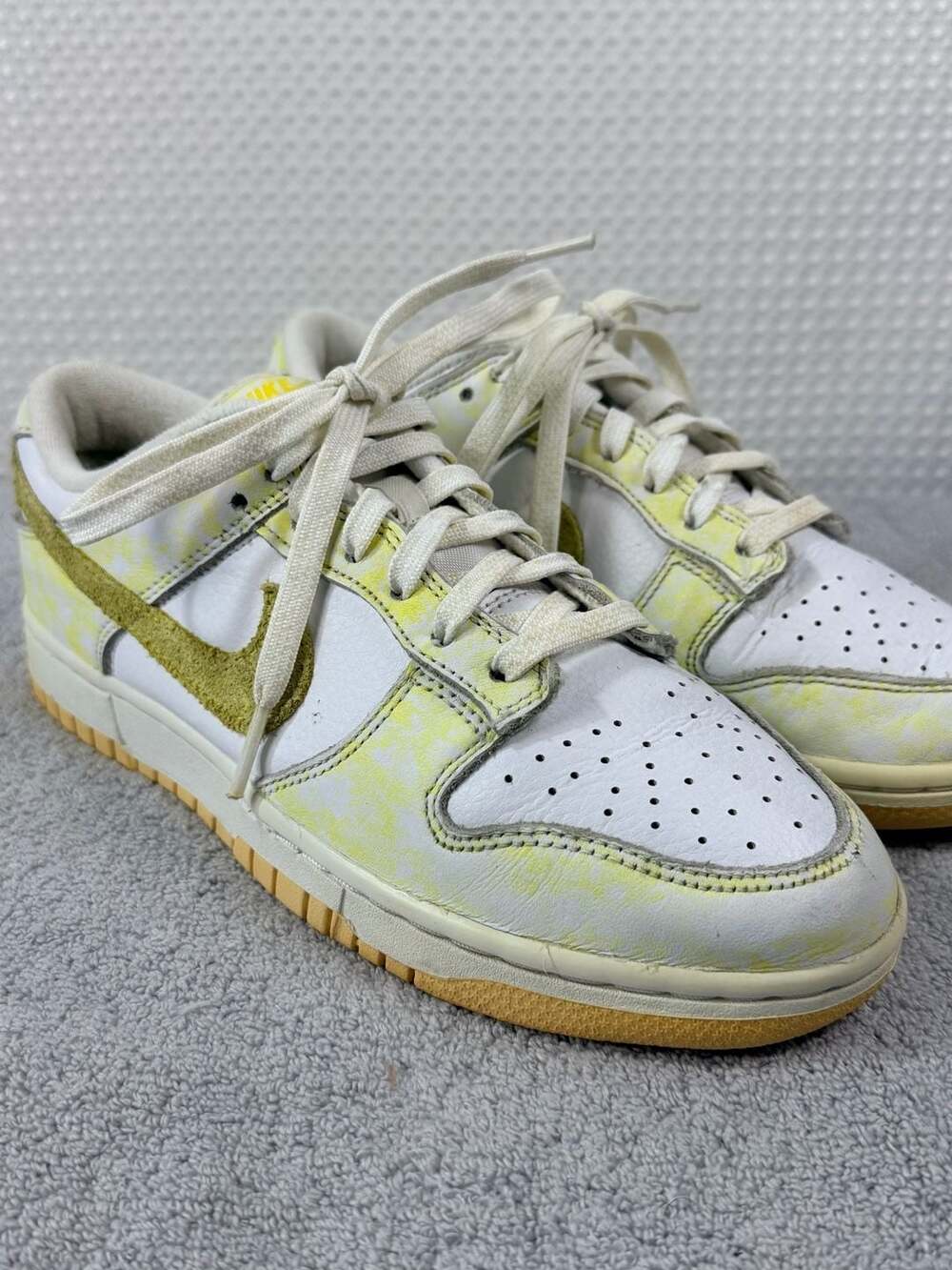 Nike Dunk Low OG Yellow Strike White Leather Sneakers